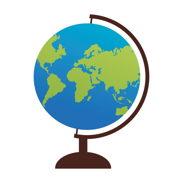 Значок Земной глобус, плоский дизайн
 - Вектор,изображение