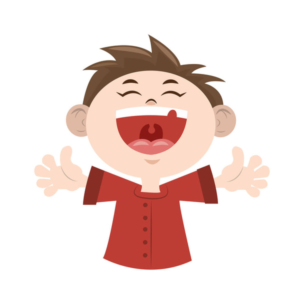 Dibujos animados feliz niño riendo icono
 - Vector, Imagen