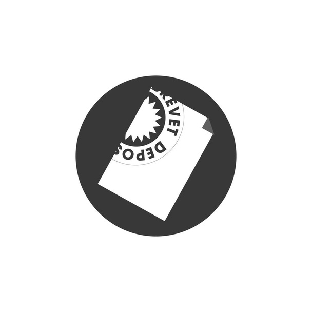 Octrooi icoon. Vlak grijs pictogram symbool knop. Voorraadvector illustratie geïsoleerd op witte achtergrond. - Vector, afbeelding