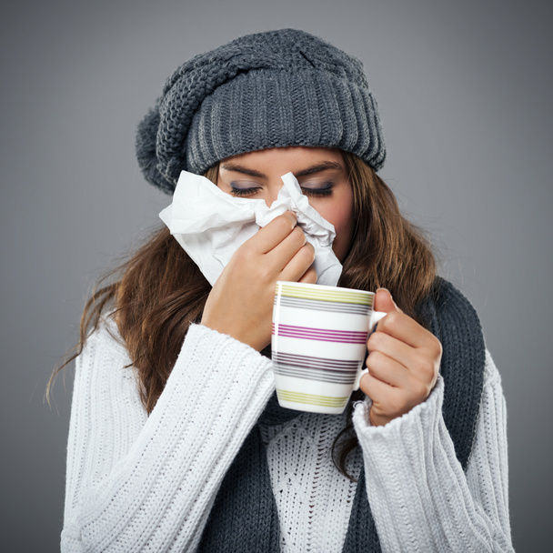 Young woman having flu - Photo, Image