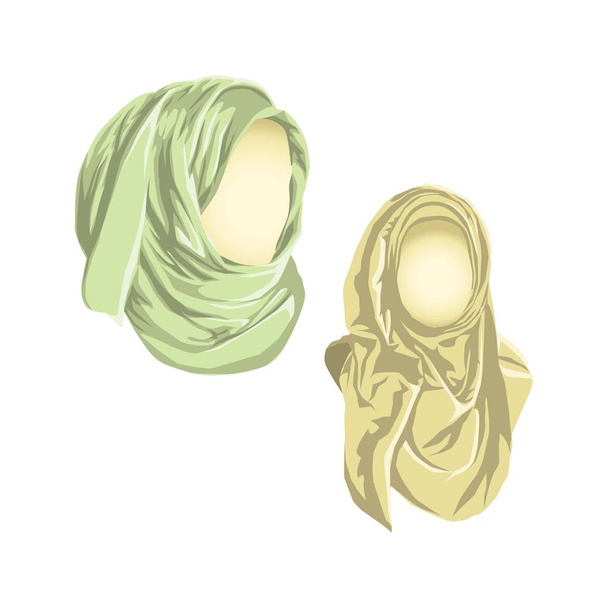 Hidžáb musí pokrývat celé tělo, s výjimkou obličeje a dvou dlaní, není tenký, není průhledný, není těsný tak, že ukazuje tvar těla. - Vektor, obrázek