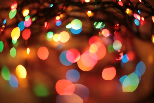 kifinomult multikolor elegáns koszorú bokeh karácsony makró háttér - Fotó, kép