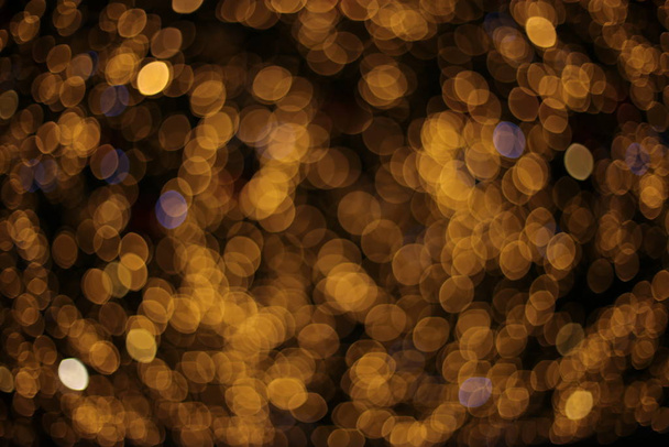 defocused new year macro background garland bokeh different lights colors holiday decor - Photo, Image