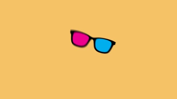 flat icon of sunglasses animation in 4K footage - Footage, Video
