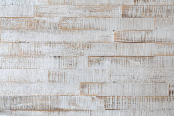 horizontale achtergrond van rustiek wit hout met vervaagde verf en  - Foto, afbeelding