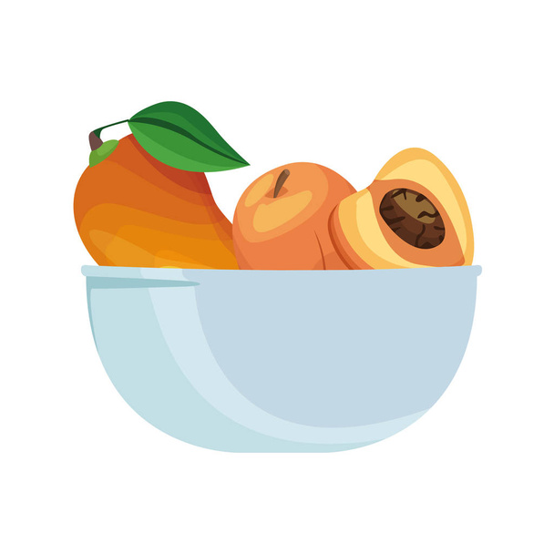 tazón con icono de frutas, diseño colorido
 - Vector, Imagen