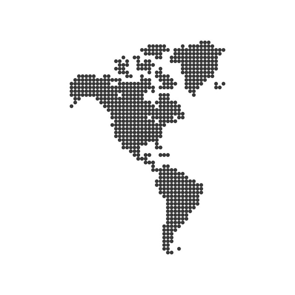América Continente mapa pontilhado. Ilustração do vetor de estoque isolado no fundo branco
. - Vetor, Imagem