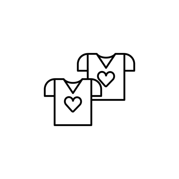 paire de chemises ligne icône. Éléments des icônes d'illustration de la Saint-Valentin. Signes, symboles peuvent être utilisés pour le web, logo, application mobile, UI, UX
 - Vecteur, image