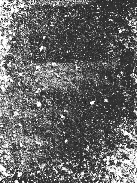 Stress oude gebarsten beton vector textuur. Zwart-wit grunge achtergrond. Steen, asfalt, gips, marmer. - Vector, afbeelding