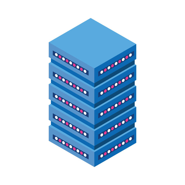 icône du centre de serveur de données, design plat
 - Vecteur, image