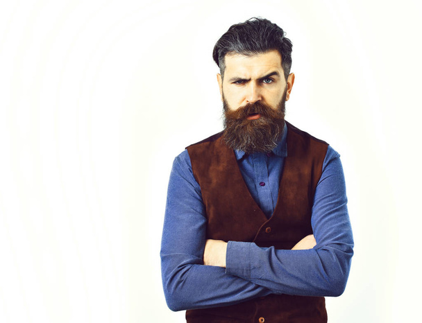 bearded man with serious face - Fotó, kép