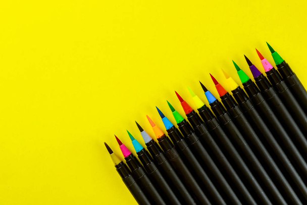 Art supplies watercolor paint pens of drawing supplies - Фото, изображение