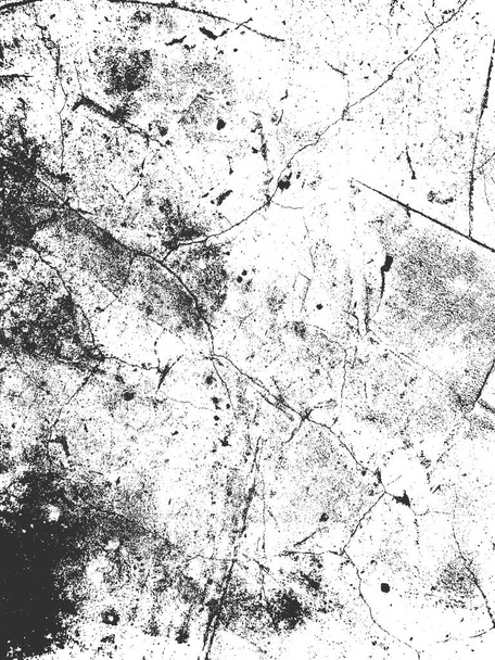Distress old cracked concrete vector texture. Black and white grunge background. Stone, asphalt, plaster, marble. - Vector, Image