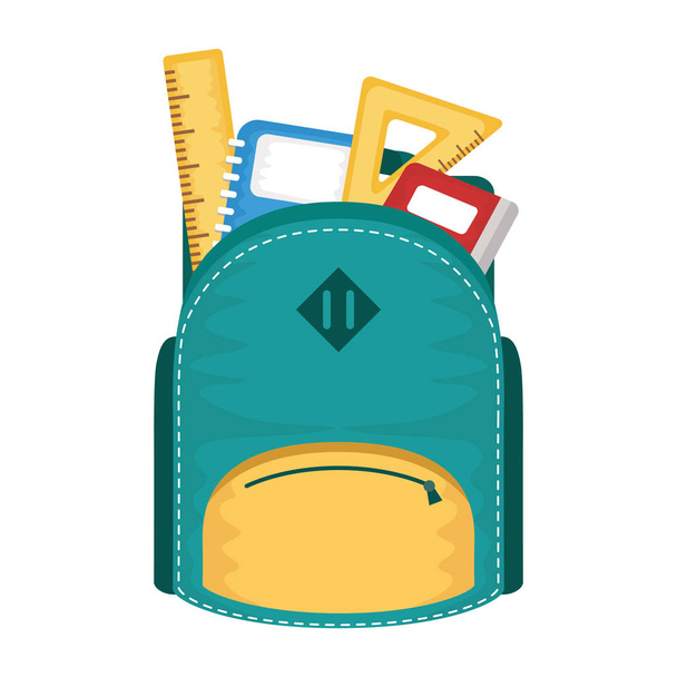 školní taška se sadou zásob - Vektor, obrázek