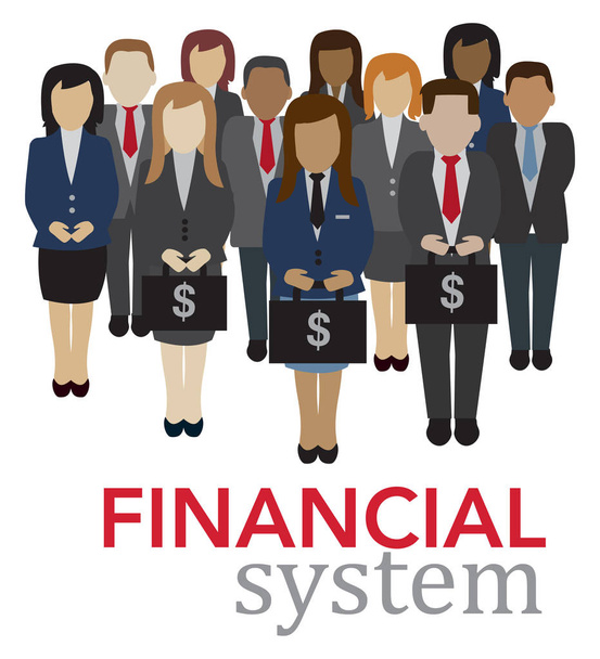 Finansal Sistem İş İnsanları vektörü - Vektör, Görsel