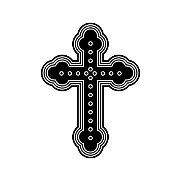  Icon of orthodox cross. Illustration of orthodox cross icon on white background - Wektor, obraz