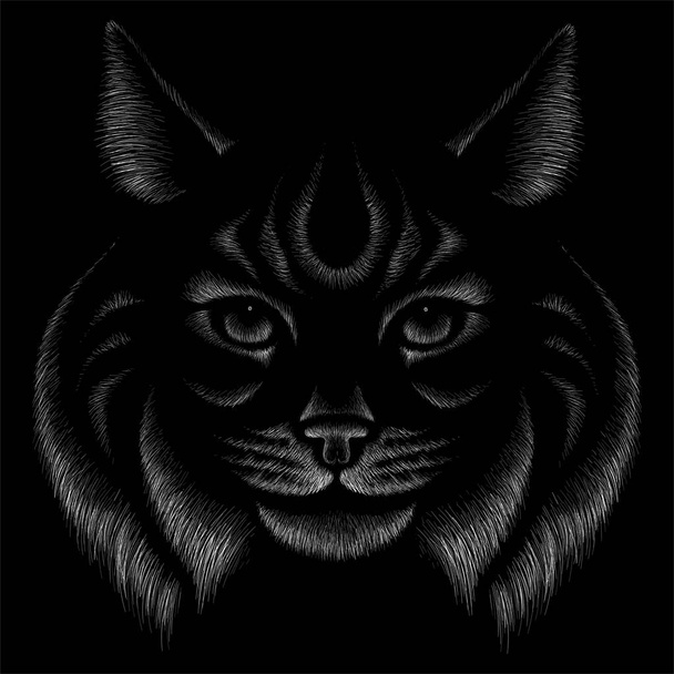 The logo cat for tattoo or T-shirt design or outwear. - Photo, Image