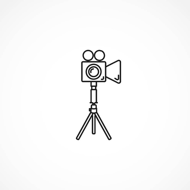 camera tripod icon on white background - ベクター画像