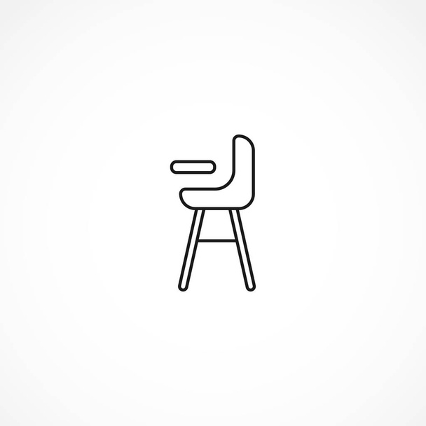 ícone da cadeira do bebê no fundo branco
 - Vetor, Imagem