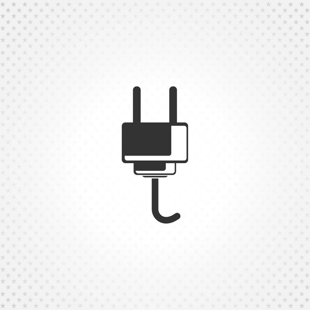 electric plug icon on white background - Vector, Image