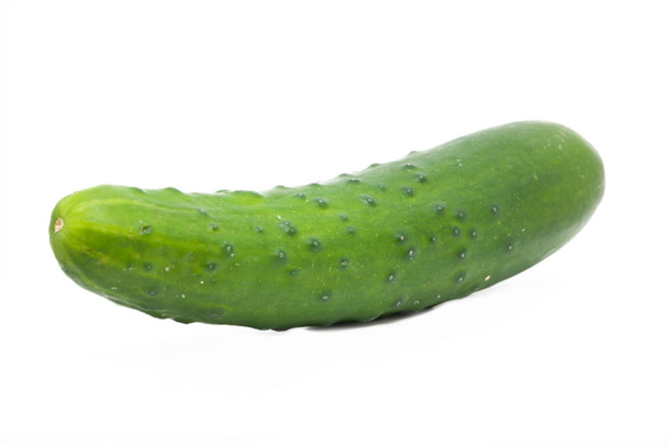 Bright green cucumber isolated on white - Photo, Image