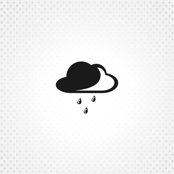 ícone de chuva no fundo branco - Vetor, Imagem