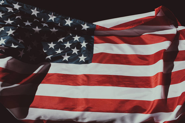 Lähikuva laukaus heilutti lipun Amerikan yhdysvaltojen - Valokuva, kuva