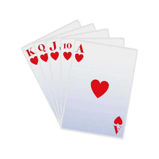 ikona kart do gry serca, płaski design - Wektor, obraz