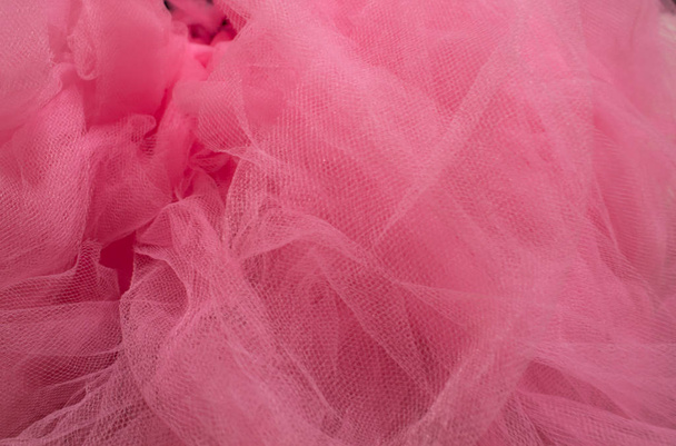 This is a photograph of Pink Tulle Tutu closeup background - 写真・画像