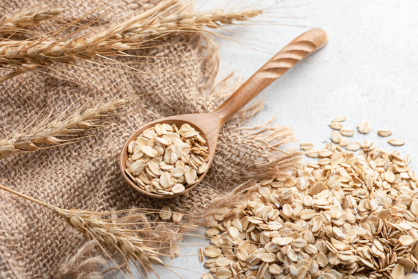 Rolled oats, oatmeal, oat flakes - Photo, image