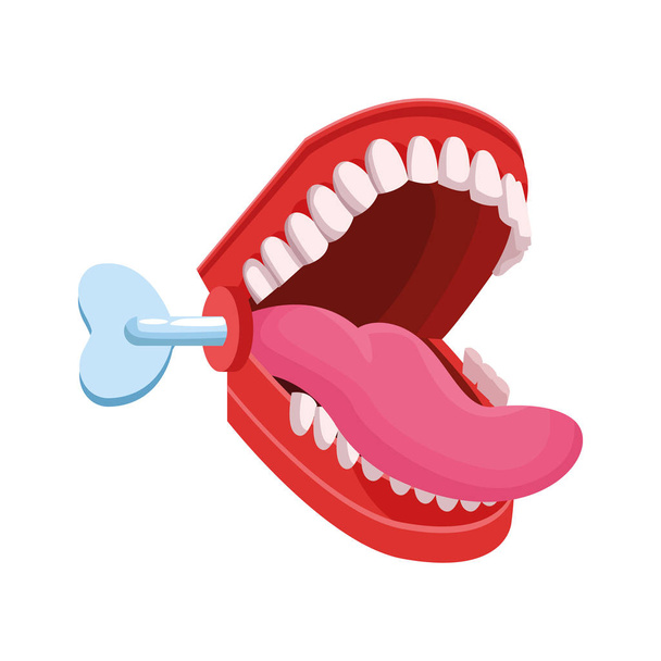 Diş uygulaması şaka simgesi, düz tasarım - Vektör, Görsel