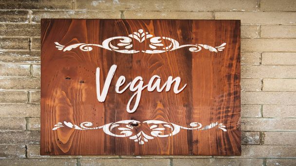 Panneau de rue pour Vegan
 - Photo, image