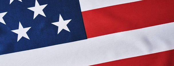 American flag as background. USA flag, long banner - Foto, imagen