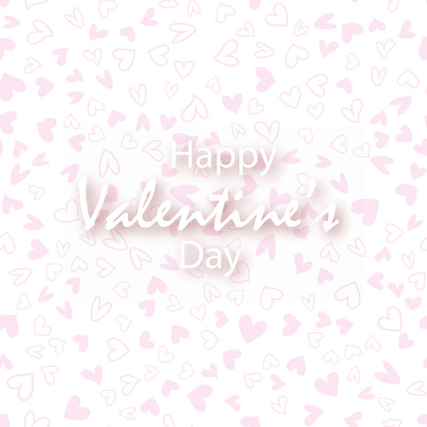 Feliz día de San Valentín tarjeta de felicitación con corazones rojos voladores. Vector
. - Vector, imagen