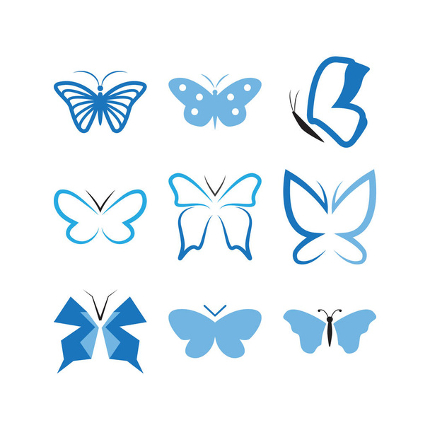 Set of butterfly icon design template vector - Vector, imagen