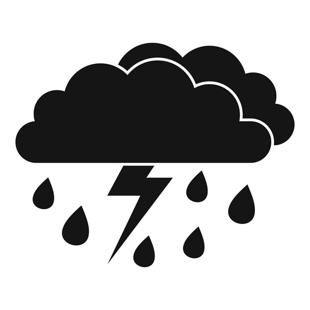 Danger thunderstorm icon, simple style - ベクター画像
