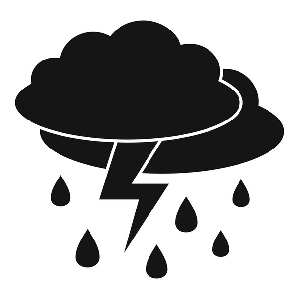 Weather thunderstorm icon, simple style - ベクター画像