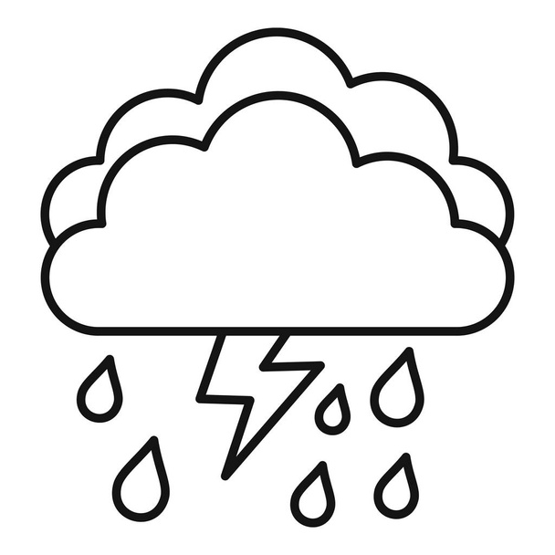 Season thunderstorm icon, outline style - Вектор,изображение