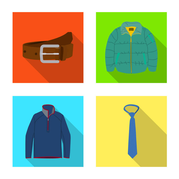 Vector illustration of man and clothing icon. Set of man and wear stock vector illustration. - Vektör, Görsel