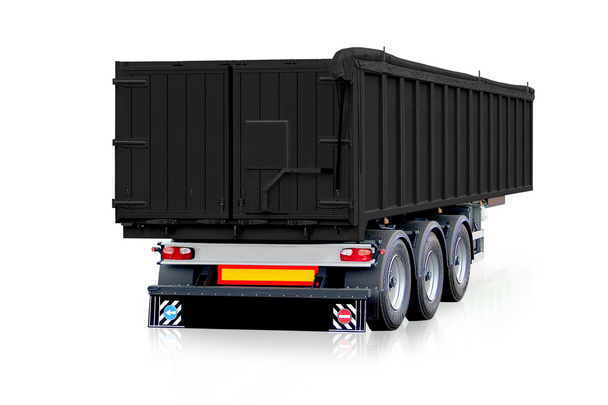 Чорний причепа вантажівки
 - Фото, зображення