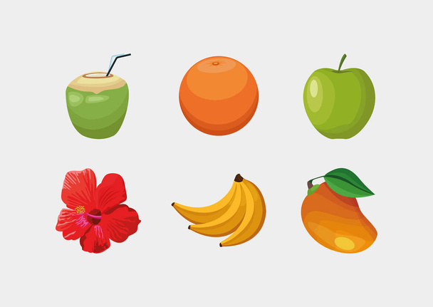 Diseño de vectores de iconos de frutas aisladas
 - Vector, imagen