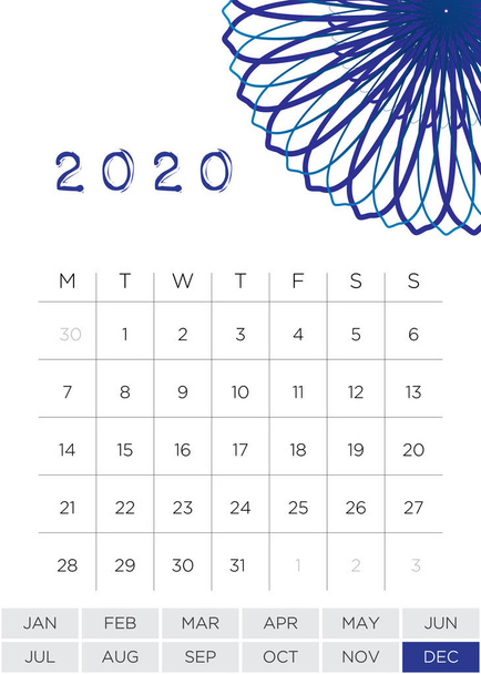 Simple Monthly Calendar August 2020 - 写真・画像
