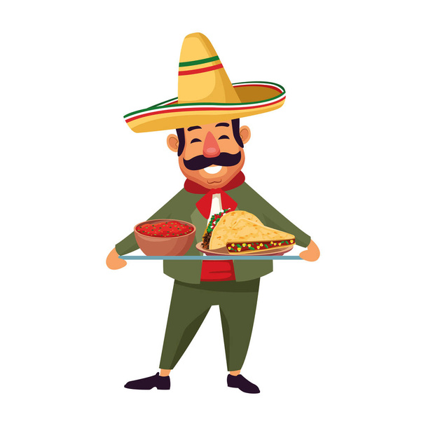 Isolated mexican man vector design - Vector, Image