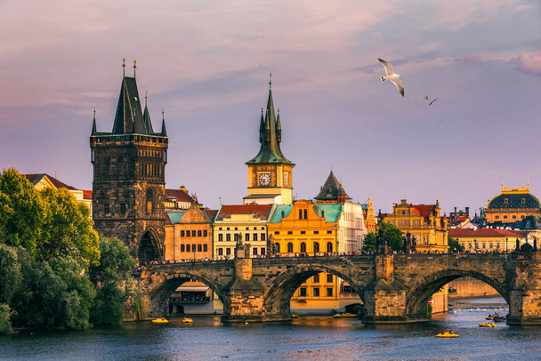 Charles Bridge, Old Town and Old Town Tower of Charles Bridge, P - Photo, Image
