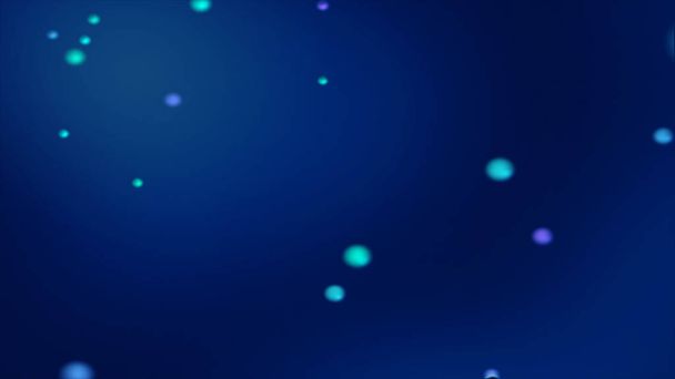 Dark blue bokeh background with blurred glowing bluish spheres - Photo, Image