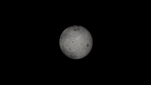 4K revolving moon globe in space in dark night times - Footage, Video