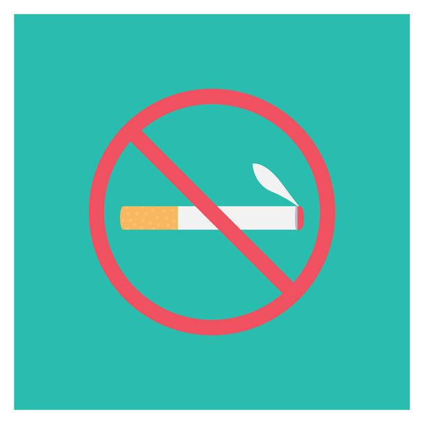 Healthy life Flat icon for smoking and ban  - Vector, Image