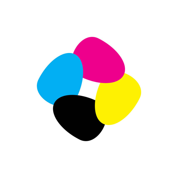 Rotación CMYK color logo diseño vector - Vector, Imagen