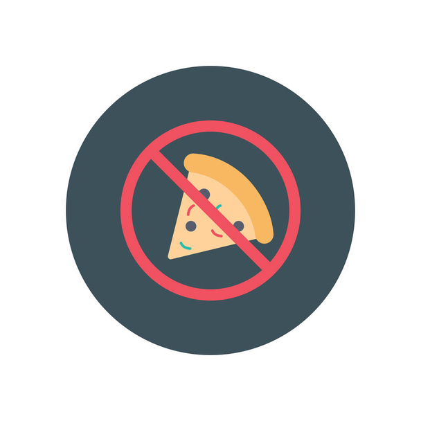 Healthy life Flat icon for fast food & not allowed  - Vector, Image