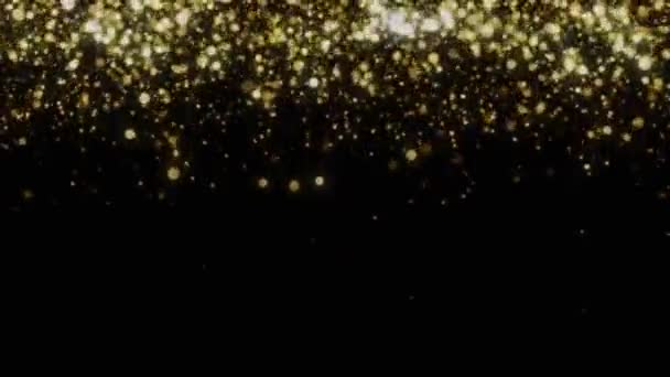 Animation golden sparkles on black background. - Footage, Video